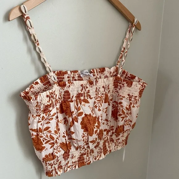 Anthropologie BAILEY /44 Floral Cropped Top with Seashell Straps size large - Picture 3 of 10